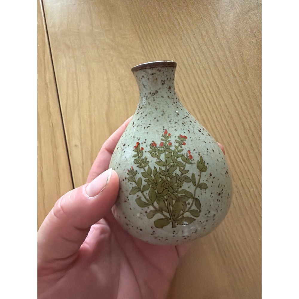 VTG Bud Vase Home Decor Small Speckled Floral Ceramic Cottagecore Dainty
